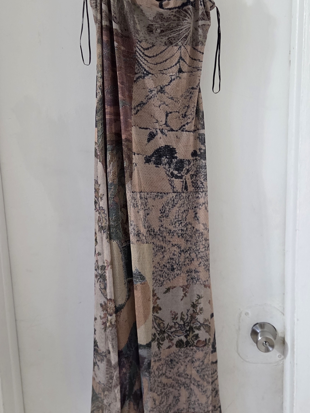 Desigual Beige and Black Patterned Maxi Dress